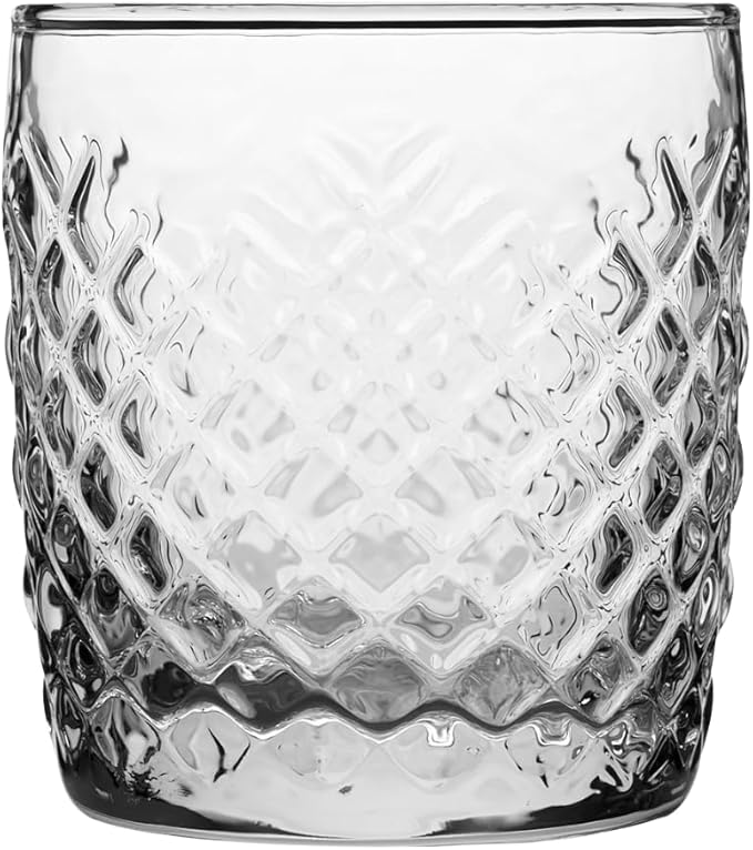 Anchor Hocking Cross Hatch Drinking Glasses (4-Pieces, 10-ounce, dishwasher safe)