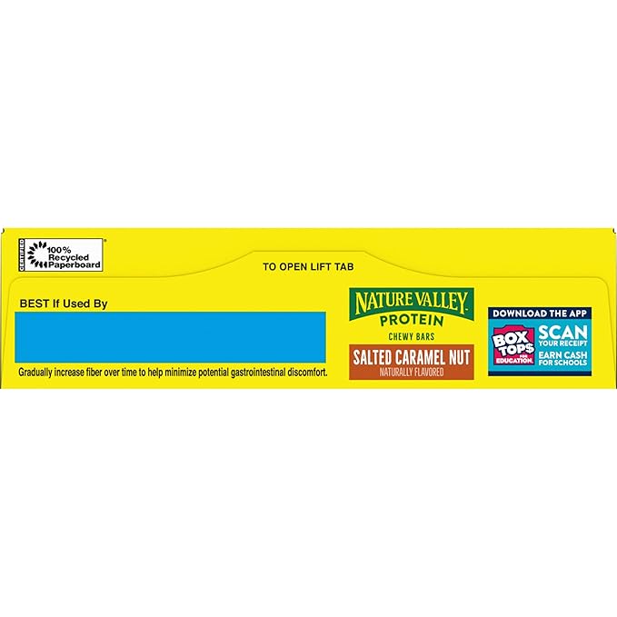 Nature Valley Chewy Protein Granola Bars, Salted Caramel Nut, 5 Bars, 7.1 OZ