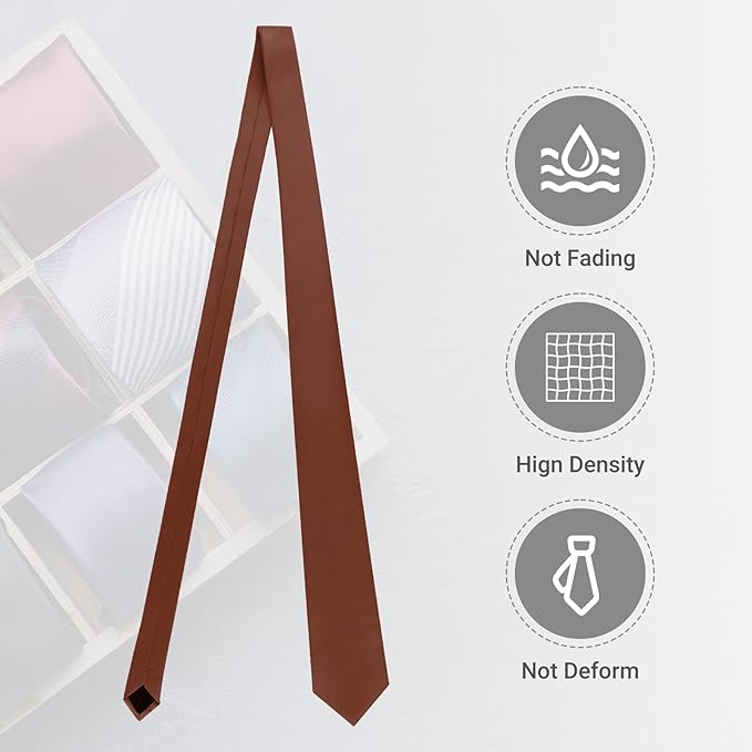 Black Ties For Men Solid Pure Color Formal Neckties 3.15" (8CM) Men's Tie for Business and Wedding with Gift Box