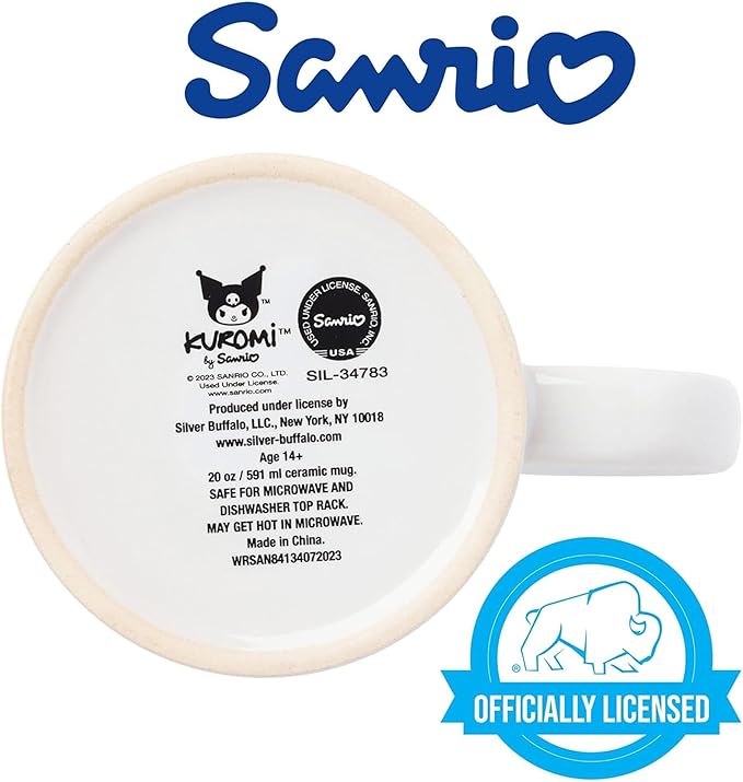 Silver Buffalo Sanrio Hello Kitty and Friends Kuromi Poses Ceramic Mug, 20 Ounces