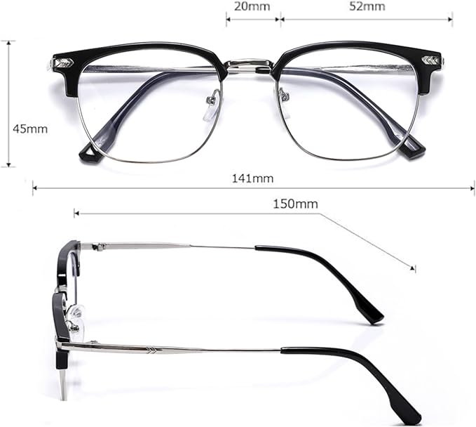 Blue Blocker Glasses for Men Metal Computer Gaming Glasses With Blue Ray Filter