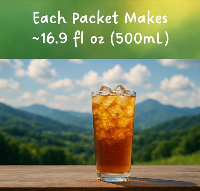 BioSweet Iced Tea Mixes - Red Berries Flavor | Zero Calorie Mix from Real Black Tea | Naturally Sweetened & Flavored | Non GMO, Gluten Free, Vegan (16 single-serve packets)