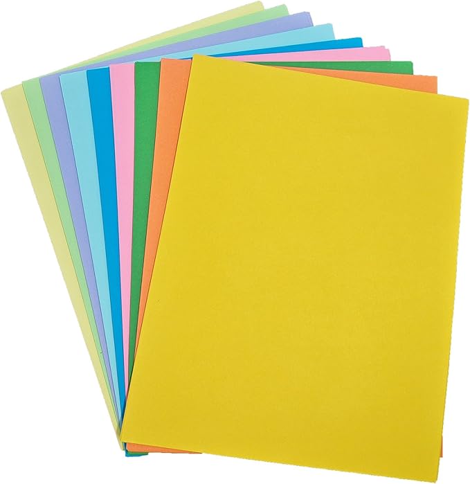 Colored Copy Paper 8.5 x 11 Printer Paper, 90 Sheets Colorful Paper Letter Size, Brightness Rainbow Color Paper for Arts Crafts DIY Origami School Office Supplies(90 Sheets)