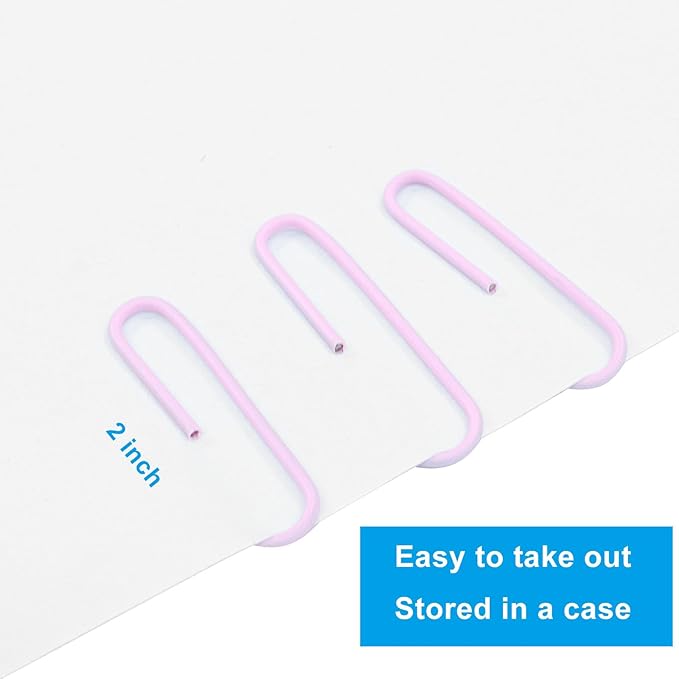 100Pcs 2 Inch Large Paper Clips, Lavender Coated Jumbo Reusable Big Paperclips for Office School Home Document Organizing