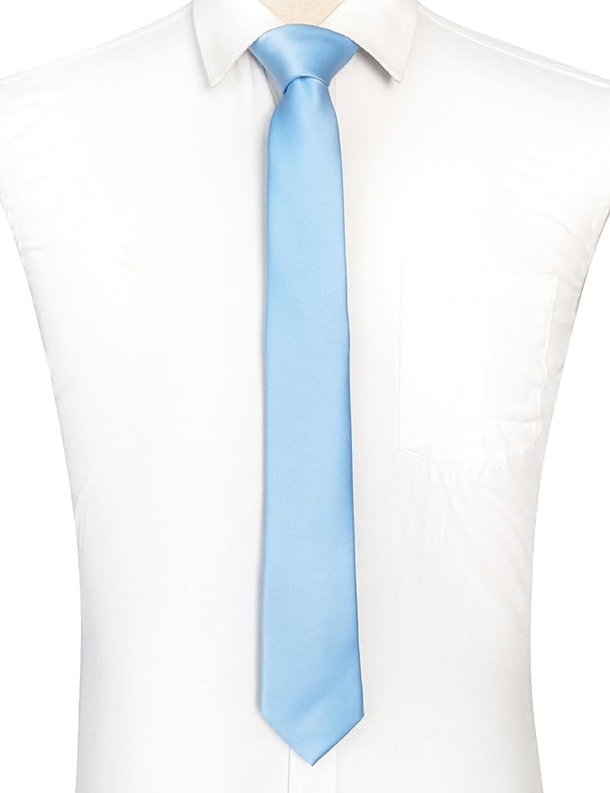RBOCOTT 2.4“ Solid Color Skinny Tie Business Wedding Necktie for Men(6cm)
