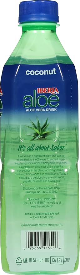 Iberia Aloe Vera Juice Drink, Coconut, 16.9 Fl Oz (Pack of 8)