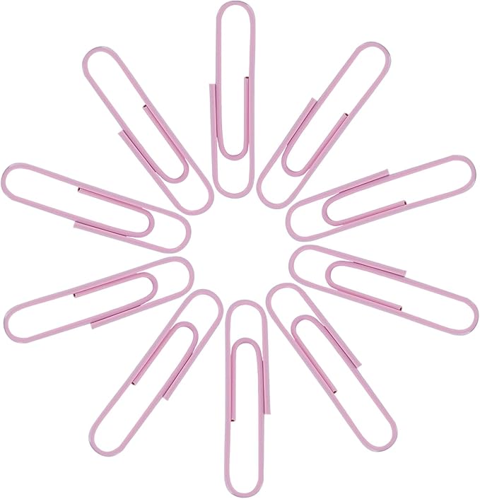100Pcs 2 Inch Large Paper Clips, Light Pink Coated Jumbo Reusable Big Paperclips for Office School Home Document Organizing
