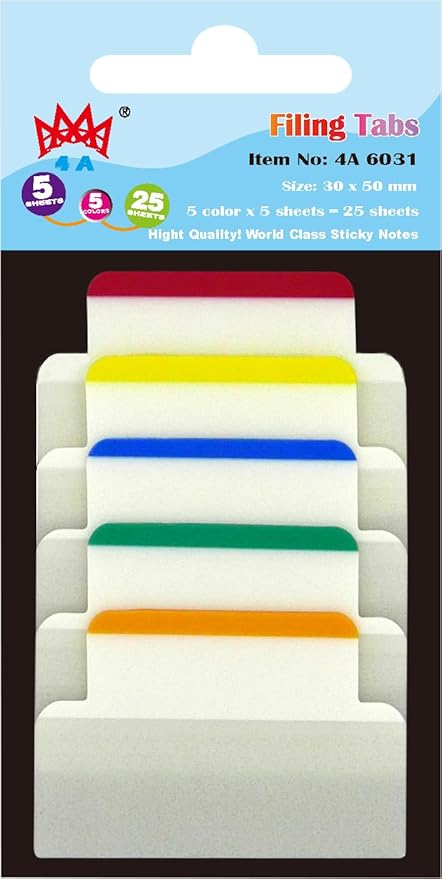 100 Pcs Divider Sticky Tabs 1.2 x 2 in, Transparent Sticky Index Tabs Flags Page Markers for Books Notebooks Office School Supplies, 25 Sheets/Pack, 4 Packs, 4A 6031x4