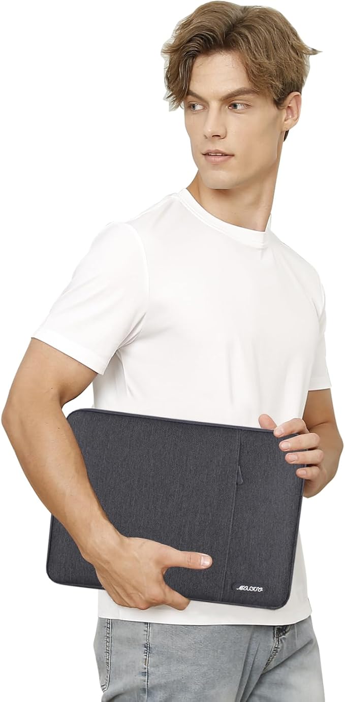 MOSISO Laptop Case 13.3 inch, 13-13.3 inch Laptop Sleeve Compatible with MacBook Air/Pro 13/Pro 14 M5 M4 M3 M2 M1, HP Dell ASUS Lenovo,Polyester Vertical Computer Sleeve Bag with Pocket, Space Gray