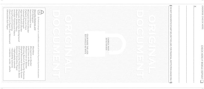 EZ Checks Premium Blank Hologram High Security Laser Check Stock | 500 Sheets | (Blue/Maroon, Check in Middle)