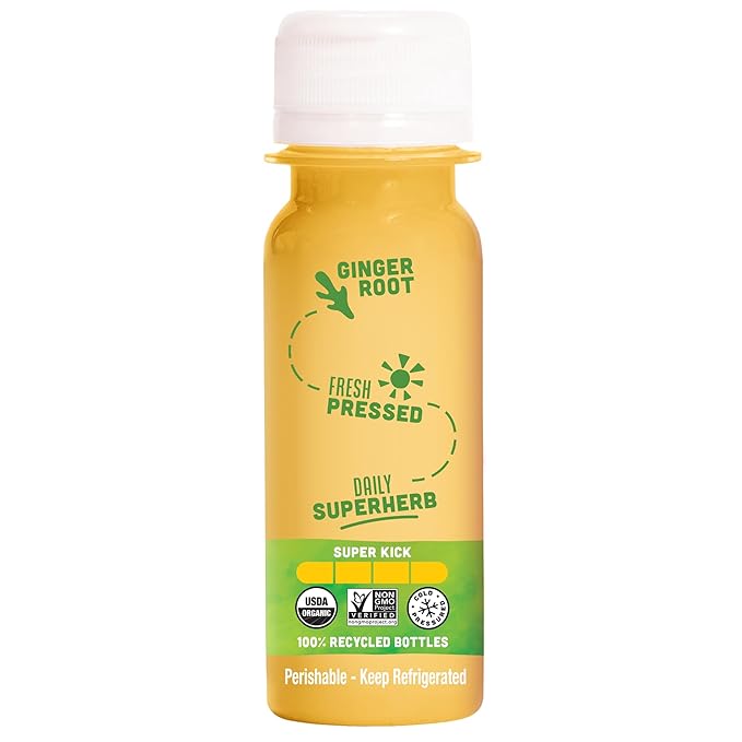 Vive Organic Immune Support Ginger Shot, Cold-Pressed Ginger Root & Organic Juice, Gluten Free, Vegan, Immunity Booster 2 Fl Oz (Pack of 12)
