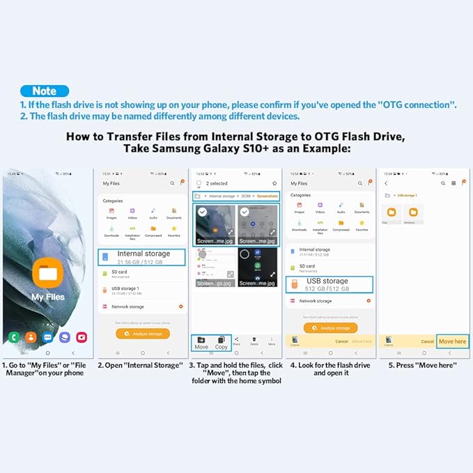 USB C Flash Drive 1 TB, 500MB/s High Speed Thumb Drive, USB 3.2 + Type C Dual Drive, Portable Memory Stick for iPhone15/16/PS4/Tablet/Laptop/PC Data Backup, Sliver