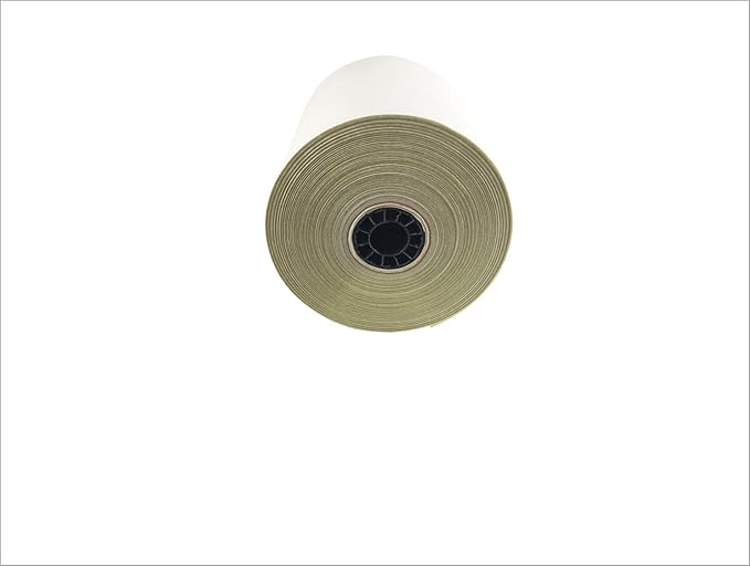 Compatible 2 ply Carbonless Copy Paper Roll white/canary 3 x 95 (12 rolls) plus replacement Printer Ribbon for Epson ERC 30/34/38