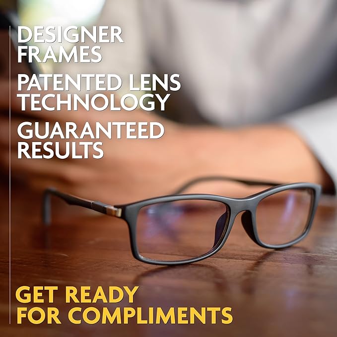 Prospek Blue Light Blocking Glasses For Men DYNAMIC +3.00 Diopters - High Optical Quality Lenses - Regular Size - Unisex