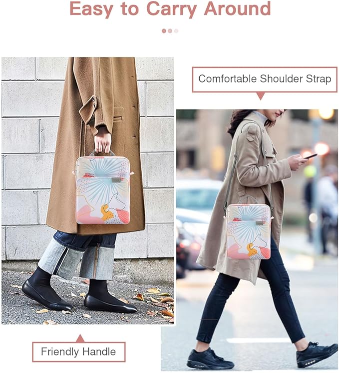 MoKo 9-11 Inch Tablet Sleeve Bag Handle Carrying Case with Shoulder Strap Fits 11inch iPad Air M3, iPad A16 2025, iPadPro M4/Air M2 5/4th 10.9, Tab S8/S9 11, Tropical Leaf