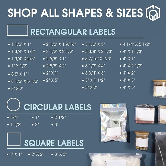 8.5" X 11" Full-Sheet Printable Labels Compatible With Inkjet and Laser Printers - 250 Sheets, 250 Matte White Paper Stickers for Shipping, Mailing, and DIY Projects - Spartan Industrial Template R026
