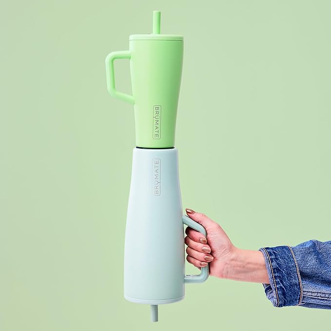 BrüMate Era 20 oz Tumbler with Handle and Straw | 100% Leakproof Insulated Tumbler with Lid and Straw | Made of Stainless Steel | Cup Holder Friendly Base | 20oz (Nightfall Blue)