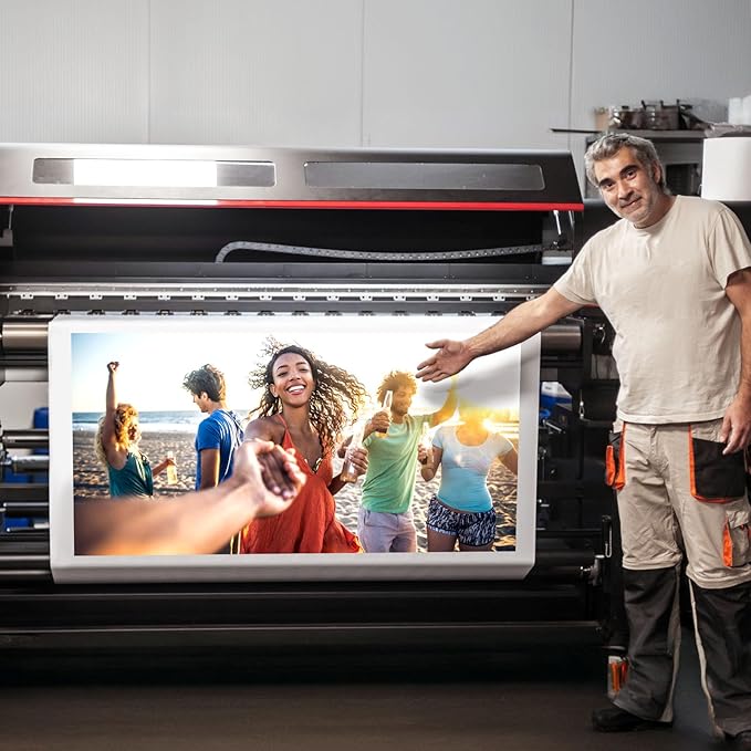 Canvas Roll Wide format Inkjet Printing Glossy ECO-Solvent Polyester Waterproofed Canvas Roll for Printing Drawing Oil Acrylic Or Water-Based Painting (300GSM Glossy ECO-Solvent 44"x100ft)