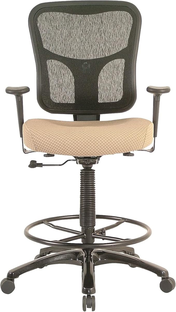 Tempur-Pedic Tp8200 Ergonomic Fabric Mid-Back Drafting Stool, Beige (Tp8200-Beige)