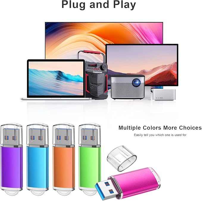 K&ZZ 32 GB Flash Drive 5 Pack USB Flash Drives 3.0 USB Drive 32GB 3.0 Thumb Drive with LED Indicator 32G Memory Stick Pen Drives USB Storage Multipack