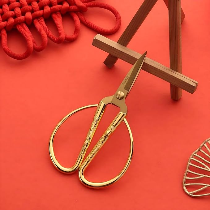 Gold Scissors, Ribbon Cutting Scissors for Grand Opening Ceremonies, Special Events Inaugurations and Ceremonies, Right/Left Handed 5.04"