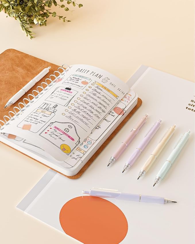 Gel Pens, 6 Pcs 0.7mm Quick Dry Black Ink Pen, Cute Ergonomic Fine Point Smooth Writing Pens, Back to School Office Supplies Fun Aesthetic Pastel Journaling Pen Gifts for Girl Student Women