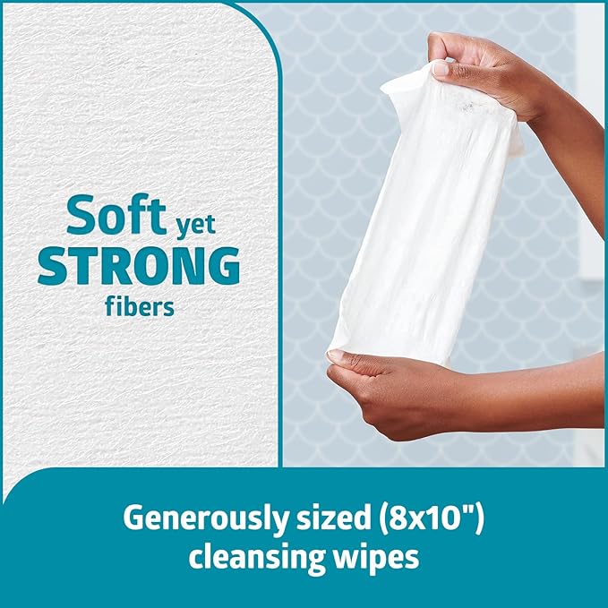 Medline ReadyFlush Select Dispersible Cleansing Cloths, Fragrance-Free, 1 Pack - Premoistened with Gentle, Hygienic, and Eco-Friendly Personal Care Solution