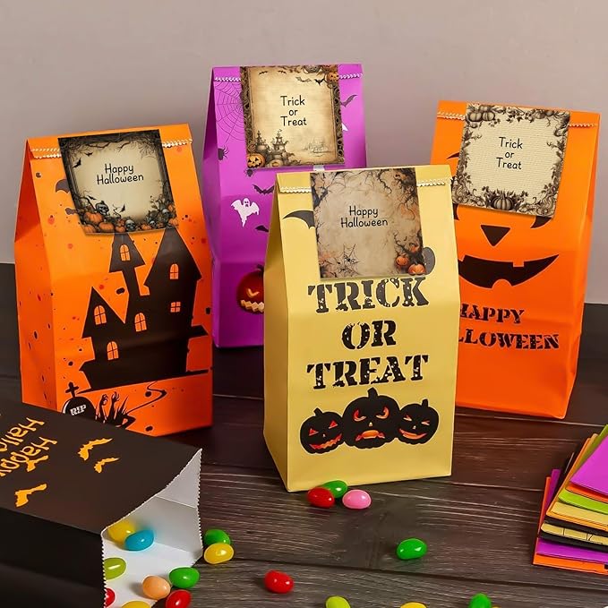 30 Pack Halloween Pumpkin Sticky Notes -600 Sheets Retro Spooky Halloween Memo Notes for Message Reminder Gifts School Office Students Teachers Presents