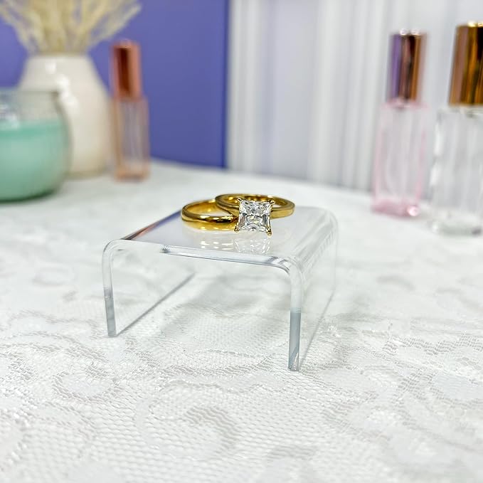 Plymor Clear Acrylic Short Square Display Riser, 1" H x 2" W x 2" D (3/32" thick) (2 Pack)