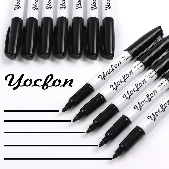 Dry Erase Markers 72 Pack, Black Whiteboard Markers With Fine Tip, Low Odor Dry Erase Markers for School Office Home