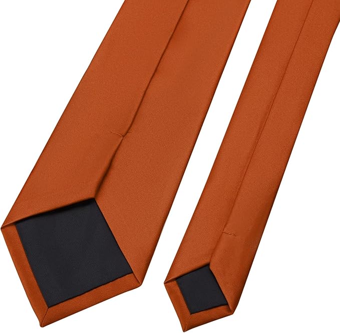 KOOELLE Men's Ties Solid Pure Color Plain Neckties Formal Black Ties For Men