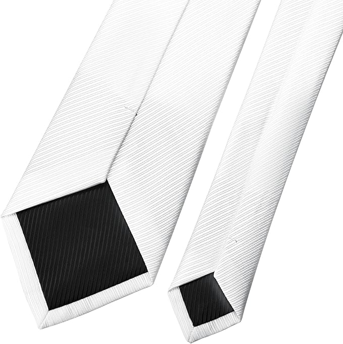 KOOELLE Men's Ties Solid Pure Color Plain Neckties Formal Black Ties For Men