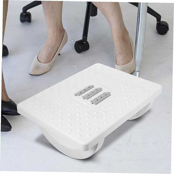 Non-Slip Office Foot Rest Stool Under Desk Raised Footrest for Fatigue Relief Multi-Functional Home Footstool for Seating -Bearing Foot Cushion in White