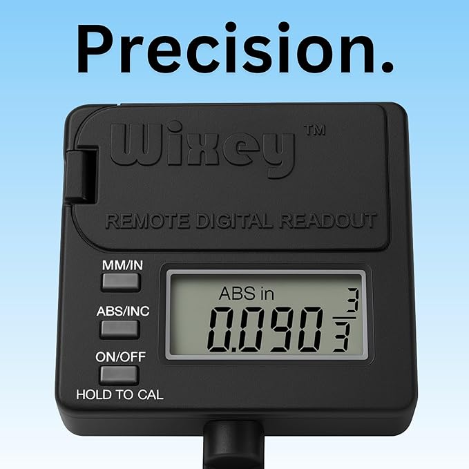 WR550 Wixey Digital Readout with Remote LCD Display - Precision Thickness 12'' Height Measuring Calipers for Planer, Drum Sander, & Wide Belt Sander - 0.002" Accurate Digital Callipers for Measuring
