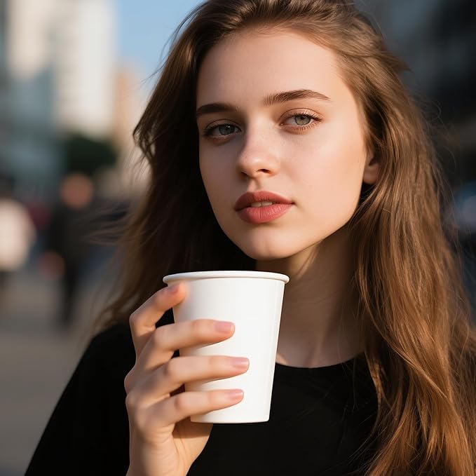 RACETOP Disposable Paper Coffee Cups, Paper Cups, Disposable Coffee Cups for Beverage or Coffee 12 oz 100 pack