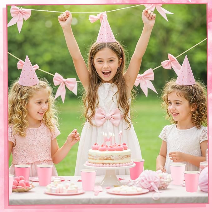 100 Pack Pink Paper Cups 9oz Gradient Pink Party Cups Disposable Paper Cups, Drinking Cups for Wedding Birthday Baby Shower Party Supplies