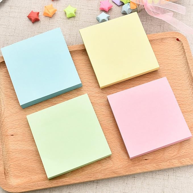 Early Buy 3x3 Inch Sticky Notes, 6 Pads (100 Sheets/Pad) - Soft Pastel Colors for Office, School, Home, Memo Notes, Journals & Planning - Repositionable Self-Stick Paper