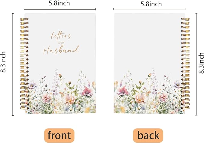 Memorial Gifts for Loss of Husband - Grief Journal, Sympathy Gifts Bereavement Gifts for Loss of Husband, In Memory of Husband, Letters to My Husband Spiral Journal Notebook 5.5x8.3