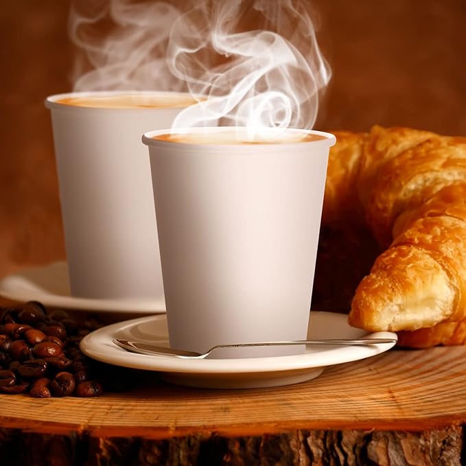 Vesici 1000 Pack 9 Oz Individually Wrapped Disposable Paper Cups bulk White Paper Cups Hot Cold Coffee Cups Espresso Cups Disposable Beverage Drinking Cup for Party Cafes and Businesses