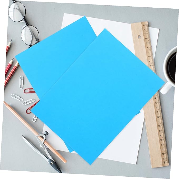 100pcs Blue Copy Paper Colored Printer Paper for Craft Letter Multi-purpose Smooth Texture Quick Drying Surface for DIY Creative Drawing Printing Projects