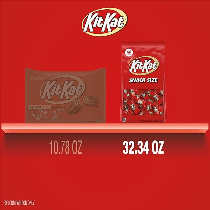 KIT KAT Milk Chocolate Wafer Snack Size, Candy Bag, 32.34 oz (66 Pieces)