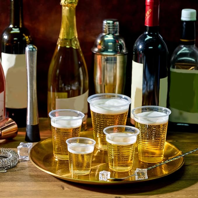 Vplus 2000 Pack 5 OZ Clear Small Dessert Plastic Cups, 5 Ounce Disposable Cold Party Drinking Shot Measuring Mouthwash Cups for Office Bathroom Party