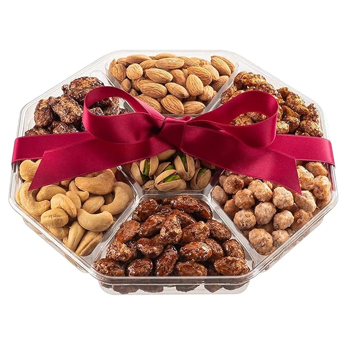 Nuts Gift Basket - Extra Large Assortment of Sweet & Roasted Salted Gourmet Nuts - Assorted Food Gift Box for Birthday, Family, Sympathy, Men & Women.