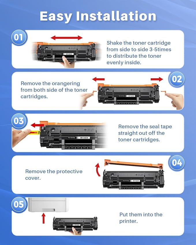 134X Black Toner Cartridge (with Chip) Compatible Replacement for HP 134X Toner W1340X 134A W1340A Toner Cartridges to Use with Laserjet M209dw MFP M234sdw M234dw M234sdn Printer (2-Pack)