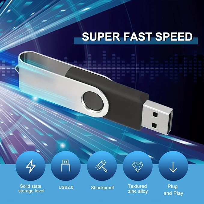 Generic 64GB Flash Drive 5 Pack USB 2.0 Flash Drive Thumb Drive USB Flash Driver Drive Pack Keychain Design Jump Drives Memory Stick for Data Storage(5 Pack Swivel USB Mixed Colors 64GB)