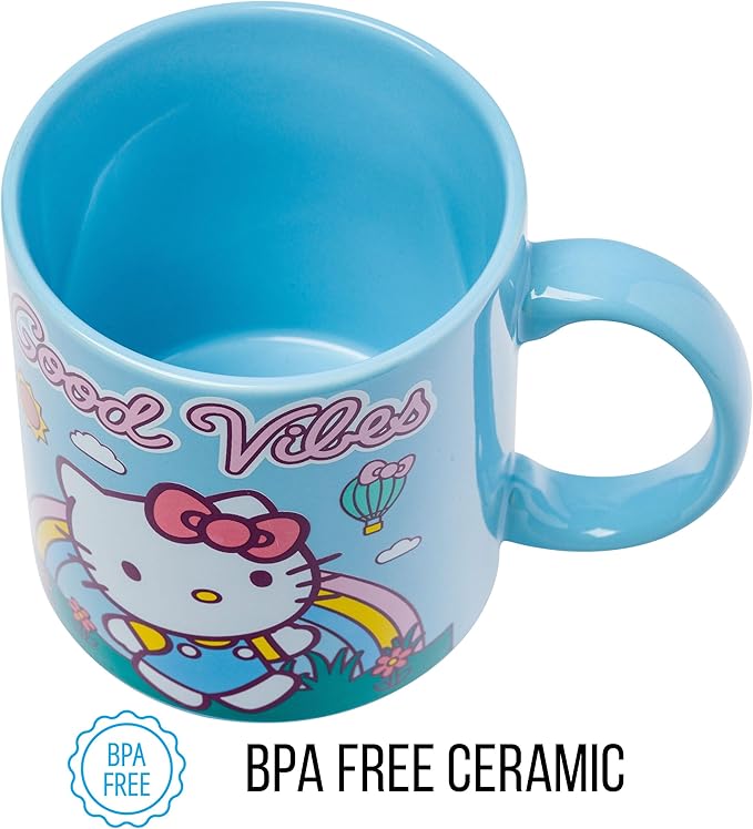 Silver Buffalo Sanrio Hello Kitty Good Vibes Ceramic Mug, 20 Ounces