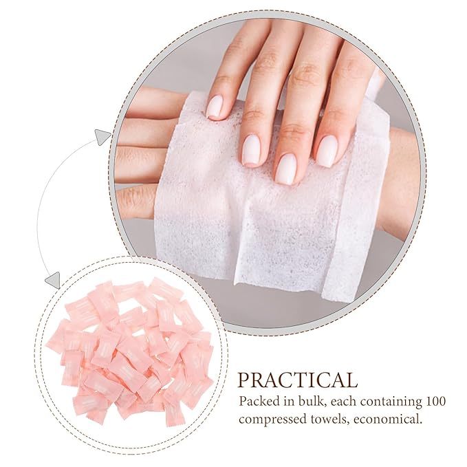 Disposable Compressed Face Towels Tablets 50pcs Portable Travel Facial Cleansing Wipes for Hiking Camping Hotel Use