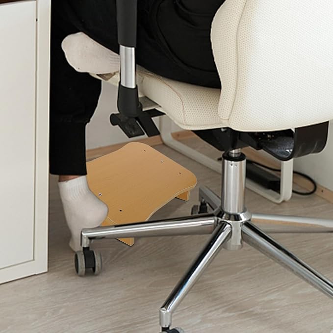 Under Desk Wood Foot Rest Non-Slip Footstool for Office and Home Use Ergonomic Feet Stand with Fine Texture Surface for Comfortable Leg Support and Improved Posture