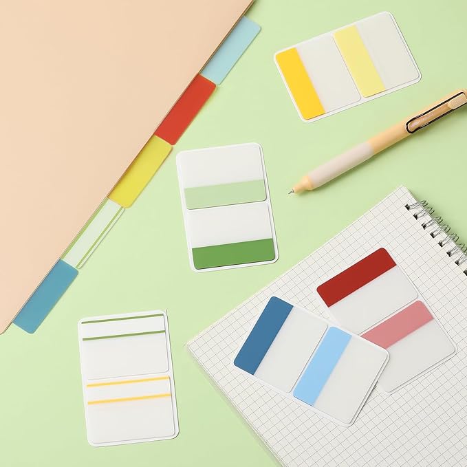 Sticky Tabs – Book tabs, Page Labels for Books, Files & Binders – Strong Adhesive & Repositionable Index Markers for Notebooks& Journals(500 Pieces 2 Inch 21 Sets 10 Colors)