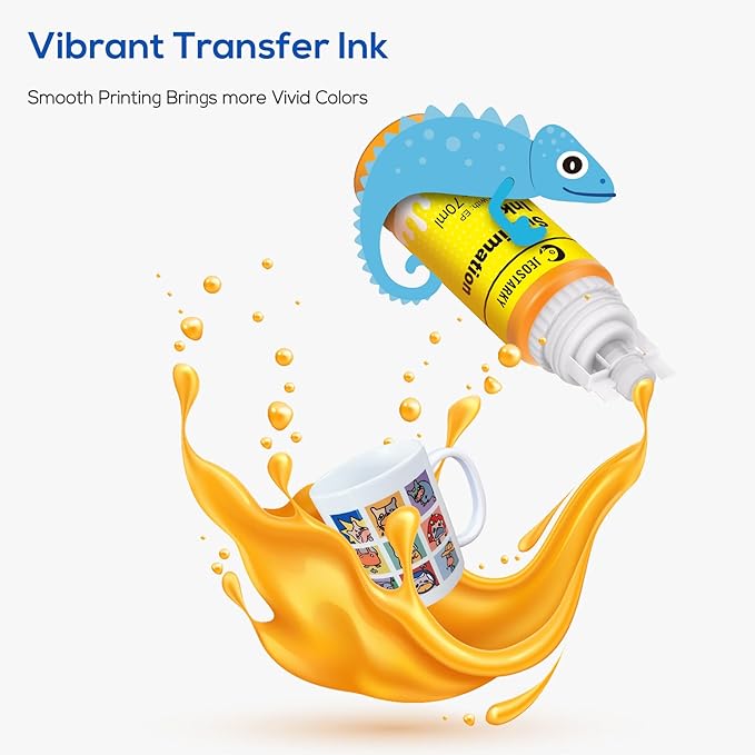 Sublimation Ink Refill Bottles Compatible for Epson Printers ET2800 ET2400 ET4800 ET15000 ET8550 ET2850 ET2803 ET3830 ET3850 ET4850 ET5800 Heat Press Transfer on Mugs T-Shirts(4 Pack)